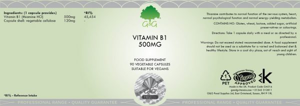 Витамин В1 (Тиамин) 500 мг - 90 капсул