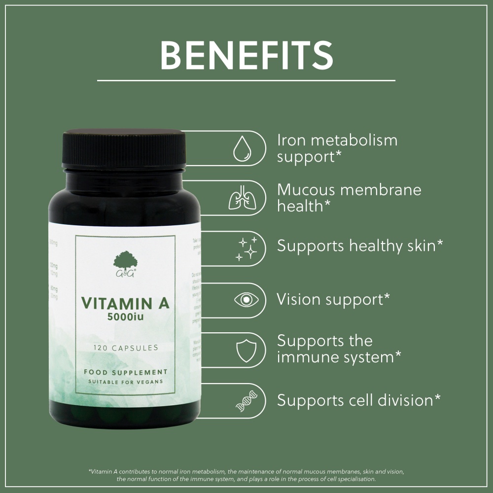 Витамин А 5000 IU (Vitamin A - retinol 5000iu) - 120 Капсул — изображение 3